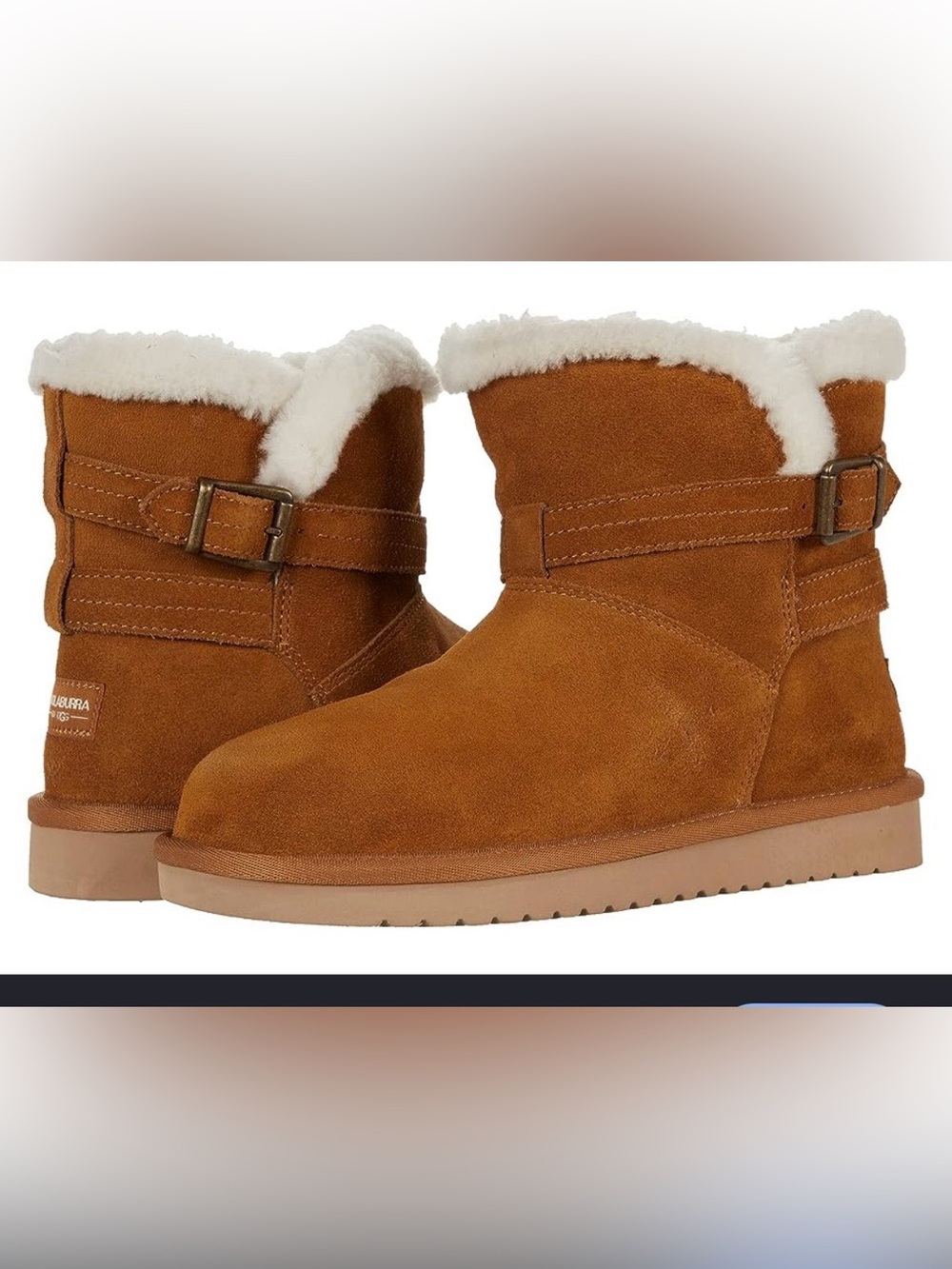 Koolaburra By Ugg Chestnut
Shearling Ankle Boots with Buckle